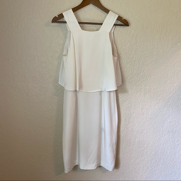 Theory 100% Silk White Cocktail Dress Size 4 - Picture 9 of 11